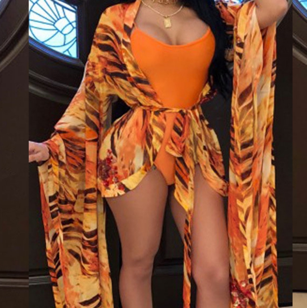 1 piece and long coverup